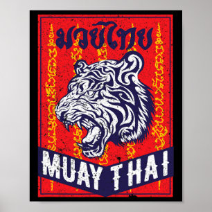 Muay Thai Tijger Training Mma Street Fight Kickbox Poster