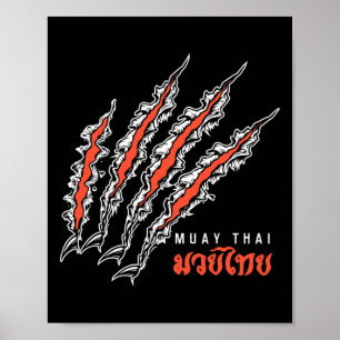 Muay Thai Tijgerklauw Mma Street Fight Kickboksen Poster