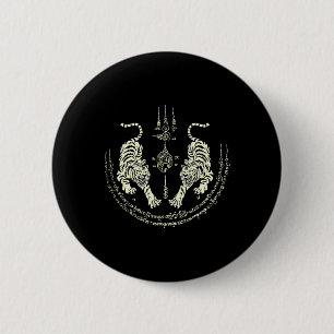 Muay Thai Tijgers Vechtkunst Vechters Kickboksen T Ronde Button 5,7 Cm