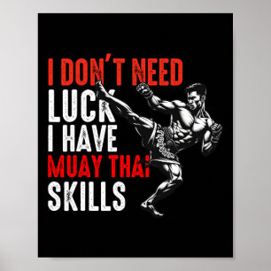 Muay thai vechter voor mannen papa jongens thai ki poster