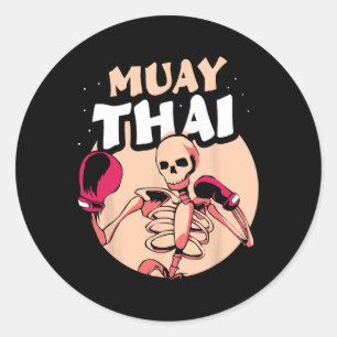 Muay Thai Vechtkunst Hobby Vechters Boksen Ronde Sticker