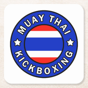 Muay Thai Vierkante Kartonnen Onderzetter