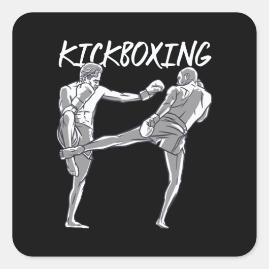 Muay Thai Vierkante Sticker (Voorkant)