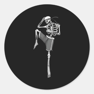 Muay Thai voor skelet MMA Kickboksen vechten Ronde Sticker