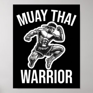 Muay Thai Warrior Boksen Vechten Martial Arts Com Poster