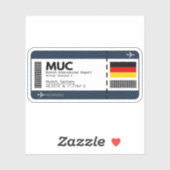 MUC Munich Airport Boarding Pass - Reizen Sticker (Vel)