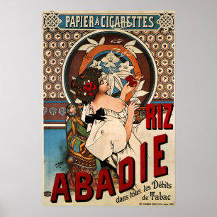 Mucha - Abadie Cigaretes Rolling Paper 1898 Poster