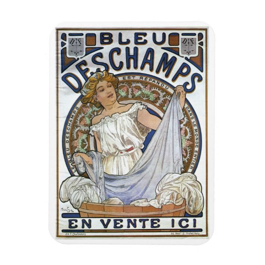 Mucha Art, Art Nouveau,  Magneet (Verticaal)