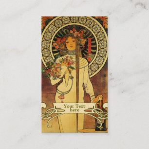 Mucha Art Nouveau - Art Deco-Visitekaartjes Visitekaartje