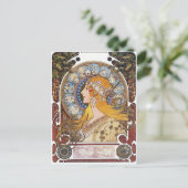 Mucha Art Nouveau Carte Postale - Zodiac - La Plum (Debout devant)