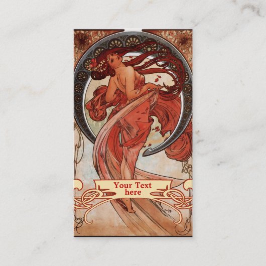 Mucha Art Nouveau - Cartes de visite Art déco (Devant)