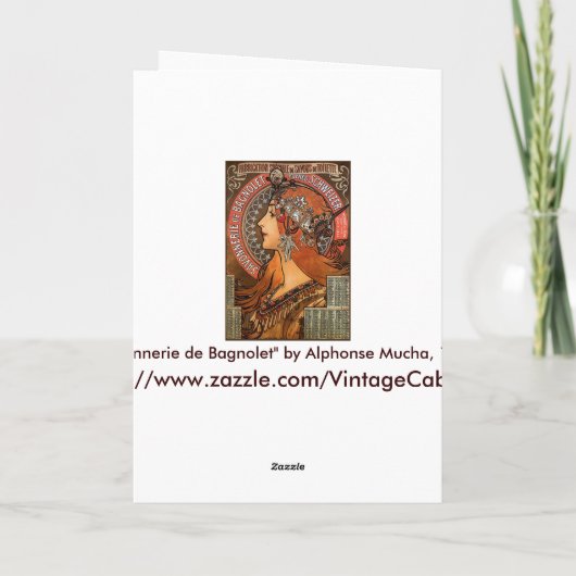 Mucha - Art Nouveau Feestdagen Kaart (Achterkant)