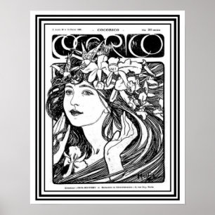 Mucha Art Nouveau Hoesje voor Cocorico- 16 x 20 Poster