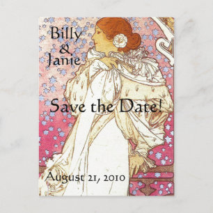 Mucha Art Nouveau Save the Date Briefkaart