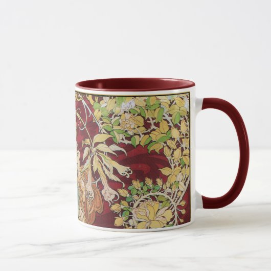 Mucha Art Nouveau: Vrouw met Daisy Mok (Rechts)