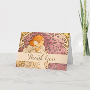 Mucha Art Nouveau Woman Beauty Bedankkaart