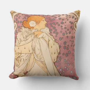 Mucha Art Nouveau Woman Beauty Buitenkussen