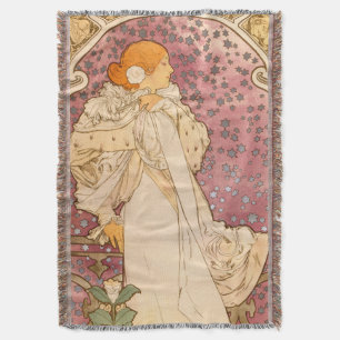 Mucha Art Nouveau Woman Beauty Deken