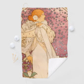 Mucha Art Nouveau Woman Beauty Golfhanddoek (Insitu)