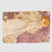 Mucha Art Nouveau Woman Beauty Golfhanddoek (Horizontaal)