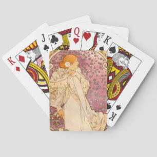 Mucha Art Nouveau Woman Beauty Pokerkaarten