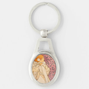 Mucha Art Nouveau Woman Beauty Sleutelhanger