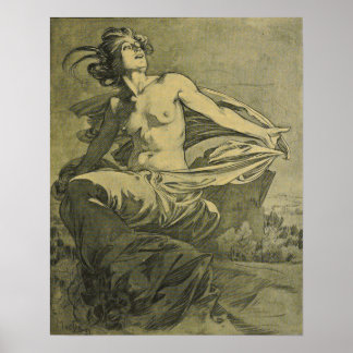 Mucha - Avril Cocorico Poster