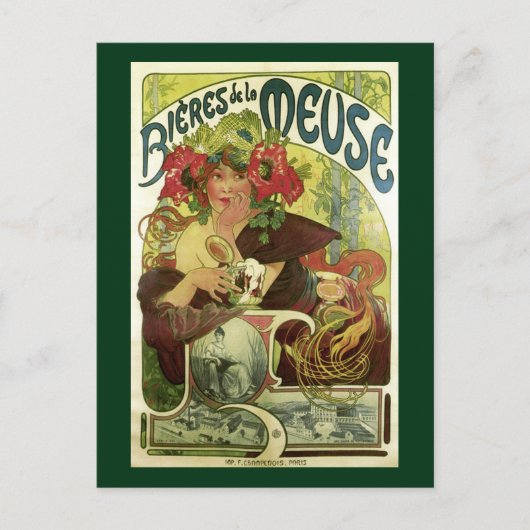 Mucha Beer Advertisement Briefkaart (Voorkant)