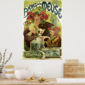  Mucha Beer Advertisement Poster (Keuken)
