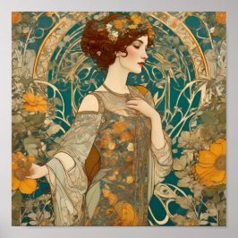 Mucha, Bloemenmotieven, Adverteren, Tsjechoslowaki Poster