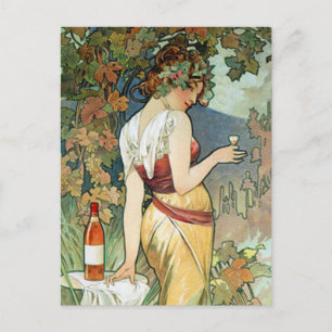 Mucha Briefkaart: Cognac - Art Nouveau Briefkaart