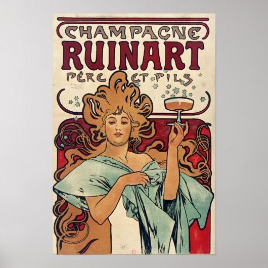 Mucha - Champagne Poster (Voorkant)