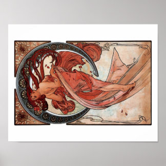 Mucha Dance Woman Dancing Art Deco Poster