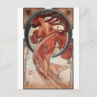 Mucha danskunst deco lady briefkaart