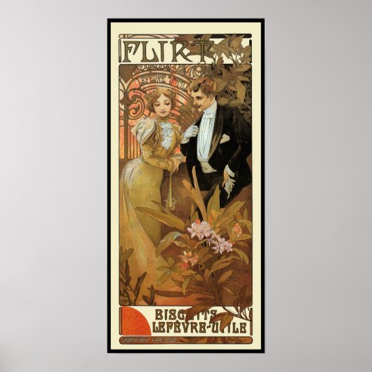 Mucha - Frans Poster Art - Flirt (Voorkant)