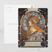 Mucha  Franse Art Nouveau Astrology Briefkaart (Voorkant / Achterkant)