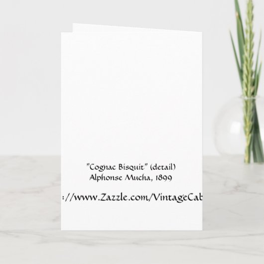 Mucha Kaart of Uitnodiging: Cognac (Achterkant)