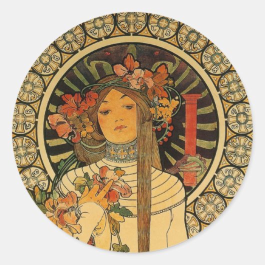 Mucha La Trappistine Ronde Sticker (Voorkant)