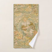 Mucha Lilies Art Nouveau Langue des Fleurs (Serviette à main)
