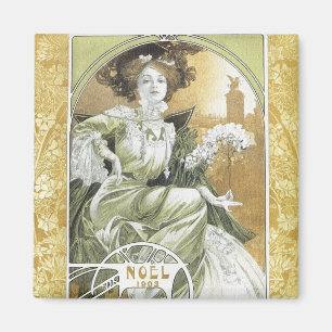 Mucha Magnet:  Alphonse Mucha - Art Nouveau Magneet