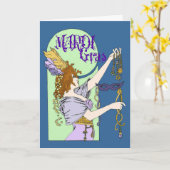 Mucha Mardi Gras Kaart (Gele Bloem)