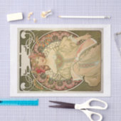 Mucha mooie dame ontkoppelen tissuepapier (Craft)