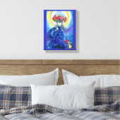 Mucha Moon Kat art parodie Canvas Afdruk (Insitu (Slaapkamer))