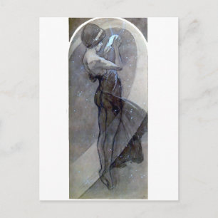 mucha north star art nouveau deco briefkaart