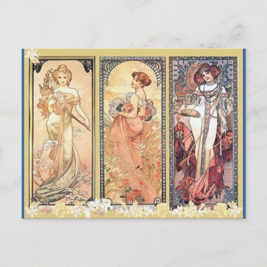 Mucha ~ Panel of Three Briefkaart (Voorkant)