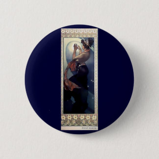 Mucha Polar Star Art Deco Ronde Button 5,7 Cm