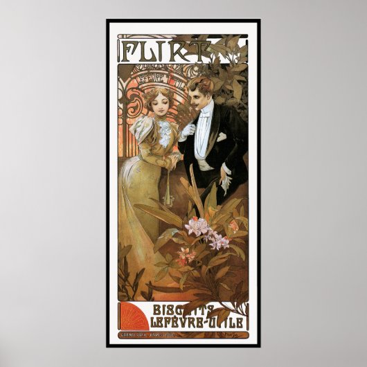 Mucha - Poster Vintage - Flirt (Devant)
