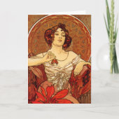 Mucha ~ "Precious Stone - Ruby" Juillet Carte d'an (Devant)