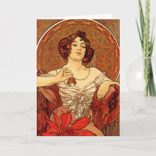 Mucha ~ "Precious Stone - Ruby" Julisdagkaart Kaart