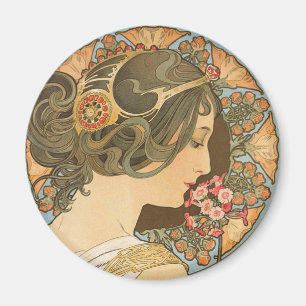 Mucha Primrose CC0639 Fridge art collectie Magnet Magneet
